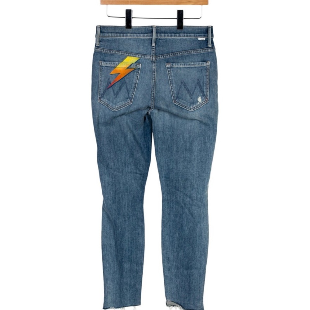Mother Denim The Stunner Ankle in Helter Skelter Lightning Bolt Jeans